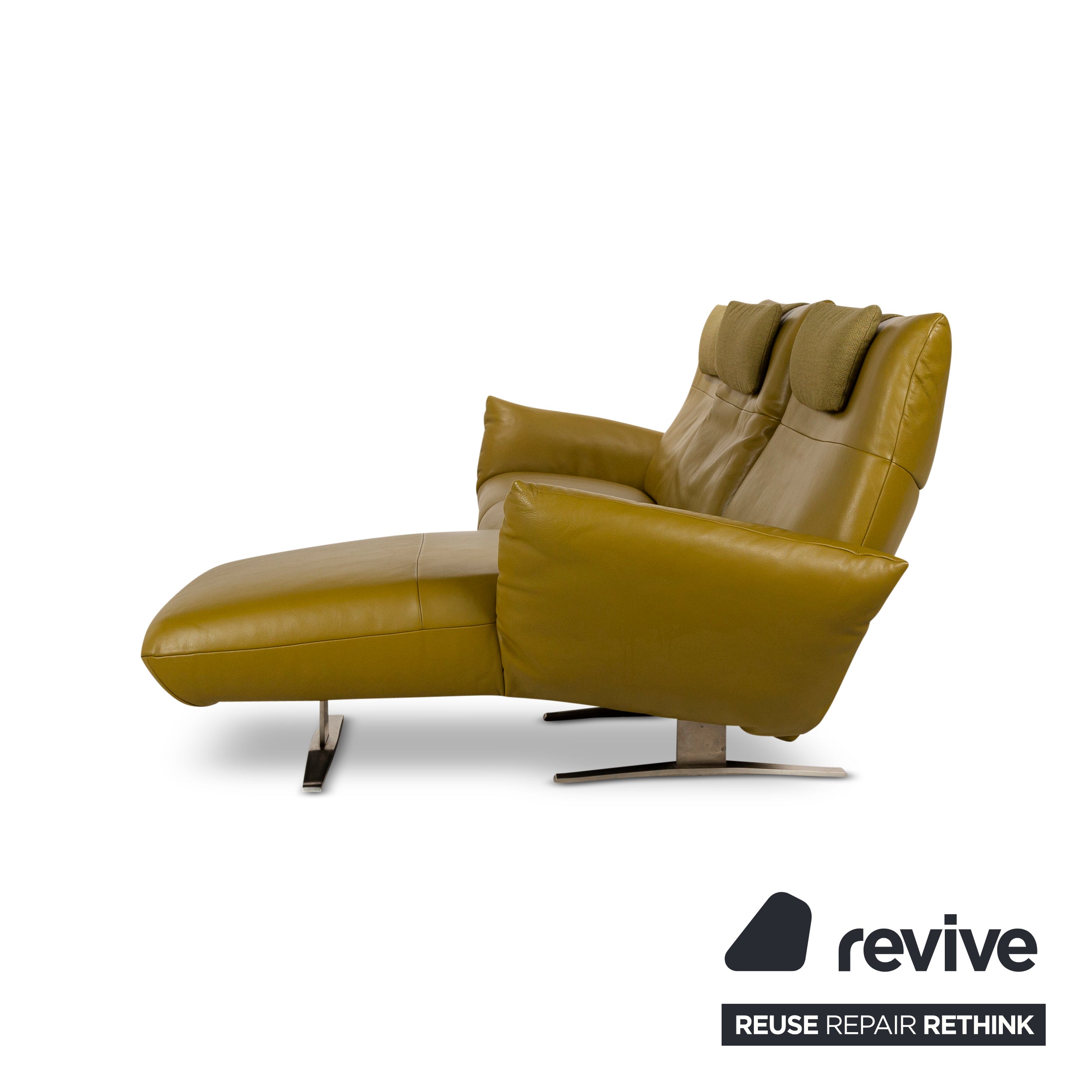Koinor Exo Canapé D'angle Cuir Vert Fonction Électrique Recamiere Canapé Droit Canapé