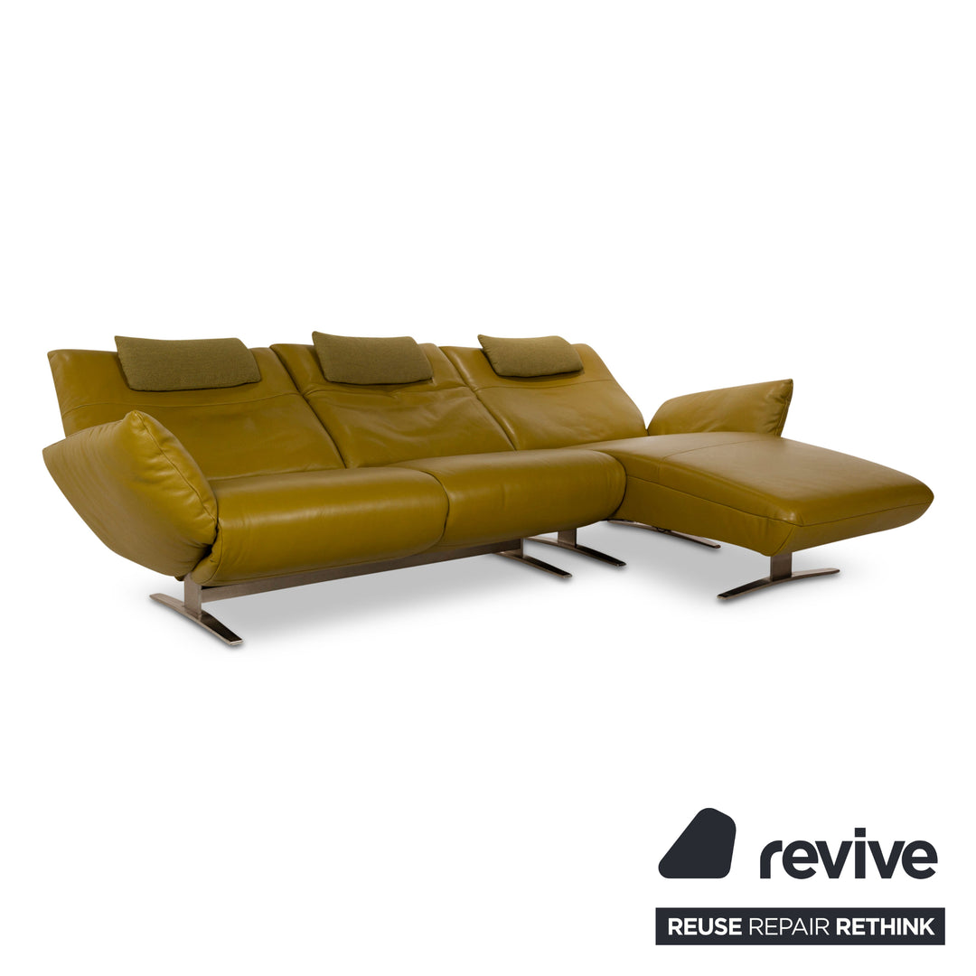 Koinor Exo Leather Corner Sofa Green Electric Function Recamiere Right Sofa Couch