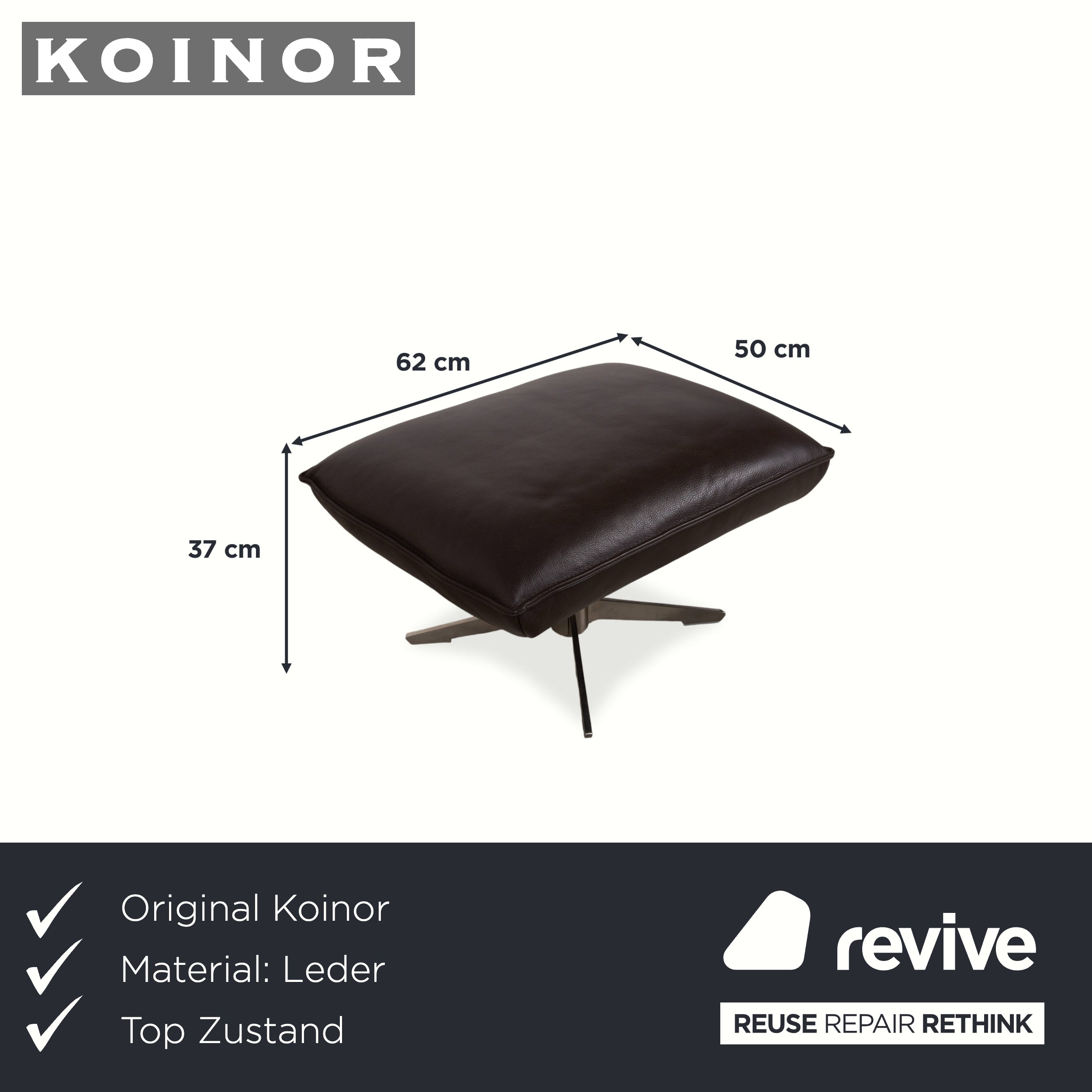Koinor Fenja Tabouret en Cuir Marron