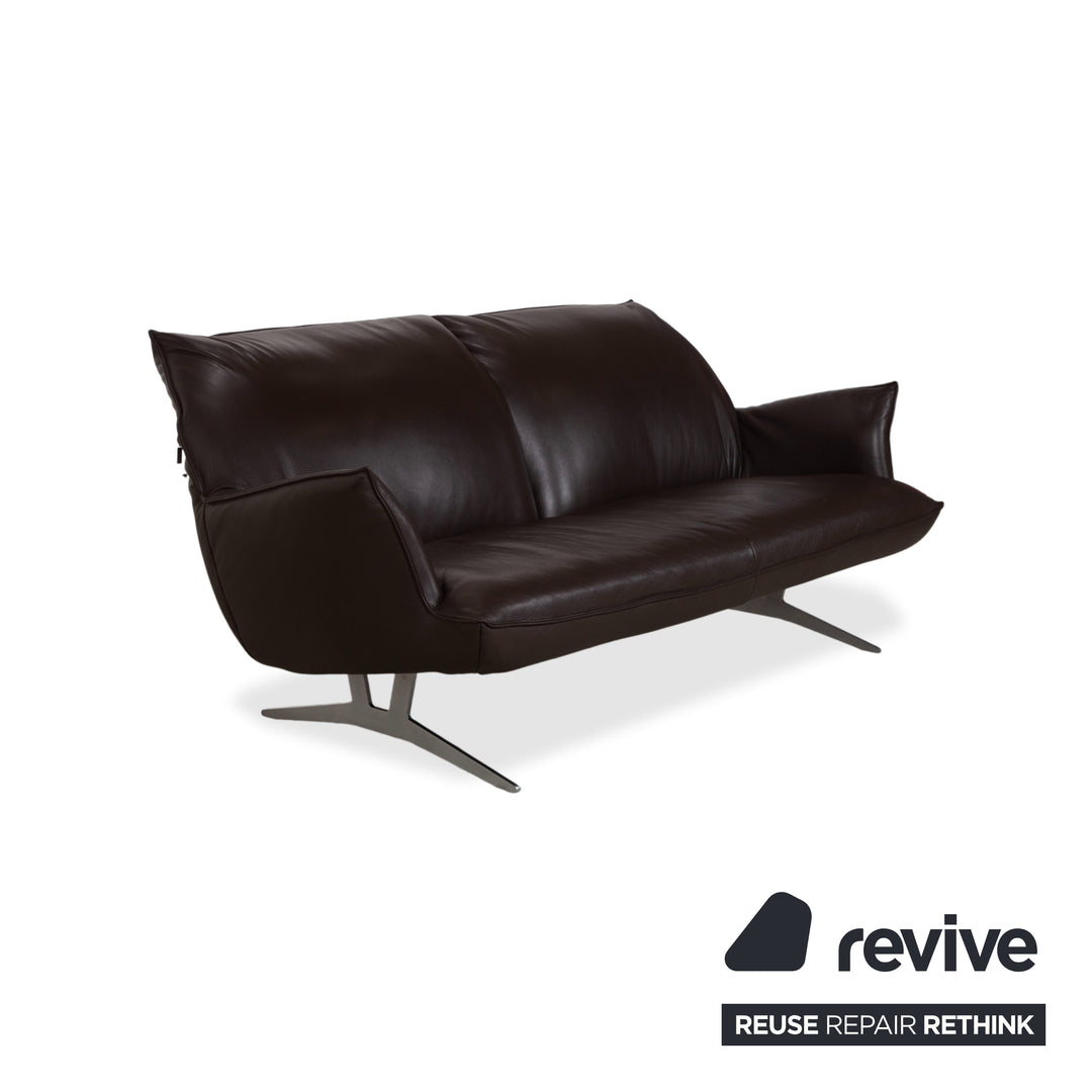 Koinor Fenja Zweisitzer Leder Sofa Braun Couch manuelle Funktion