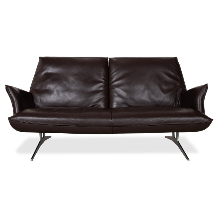 Koinor Fenja Zweisitzer Leder Sofa Braun Couch manuelle Funktion