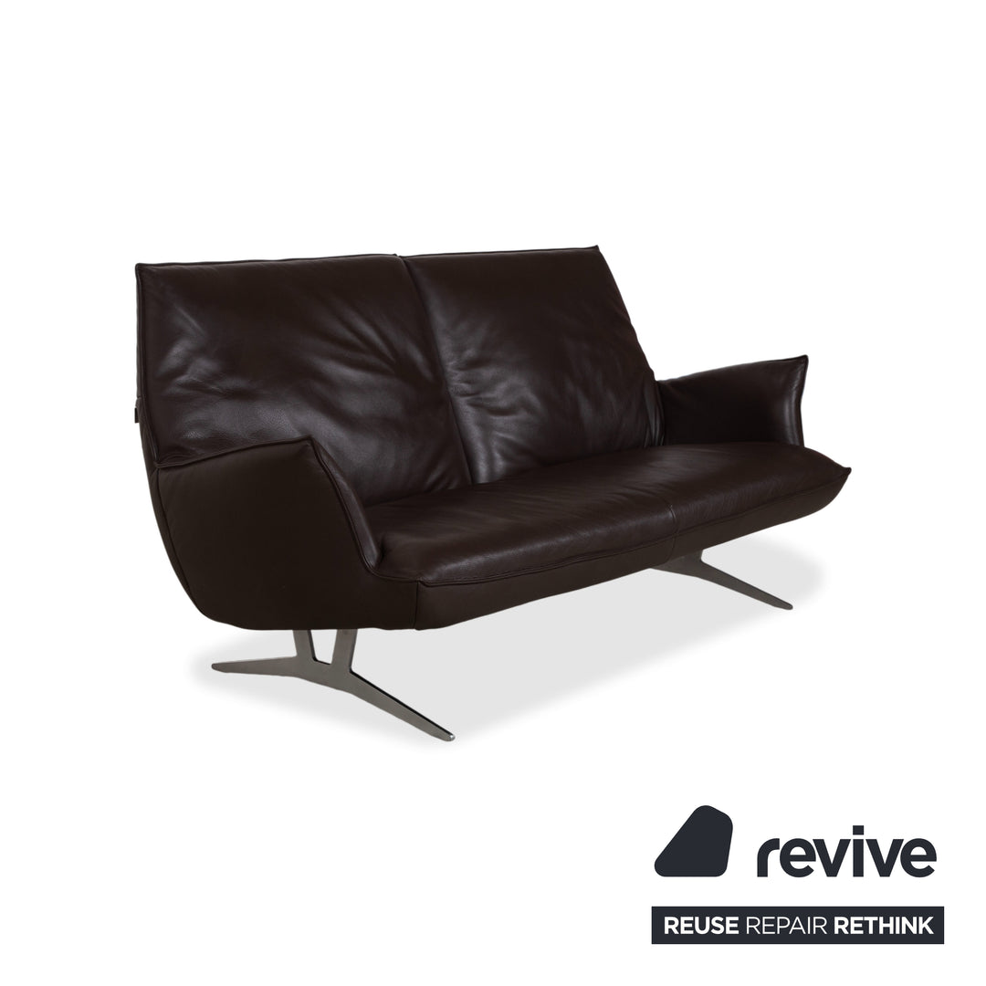 Koinor Fenja Zweisitzer Leder Sofa Braun Couch manuelle Funktion
