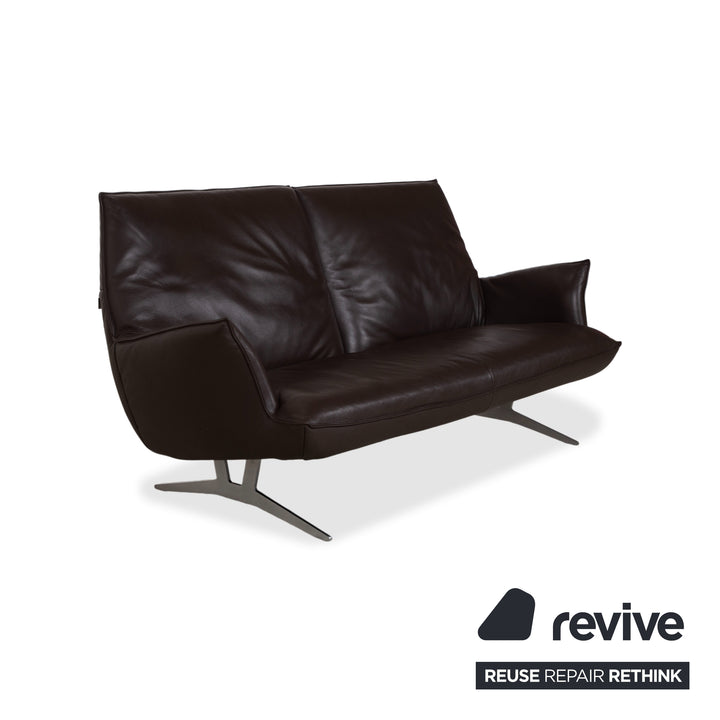 Koinor Fenja Zweisitzer Leder Sofa Braun Couch manuelle Funktion