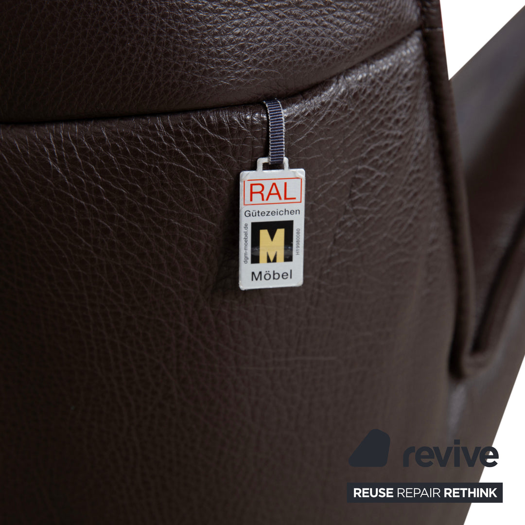 Koinor Fenja Zweisitzer Leder Sofa Braun Couch manuelle Funktion