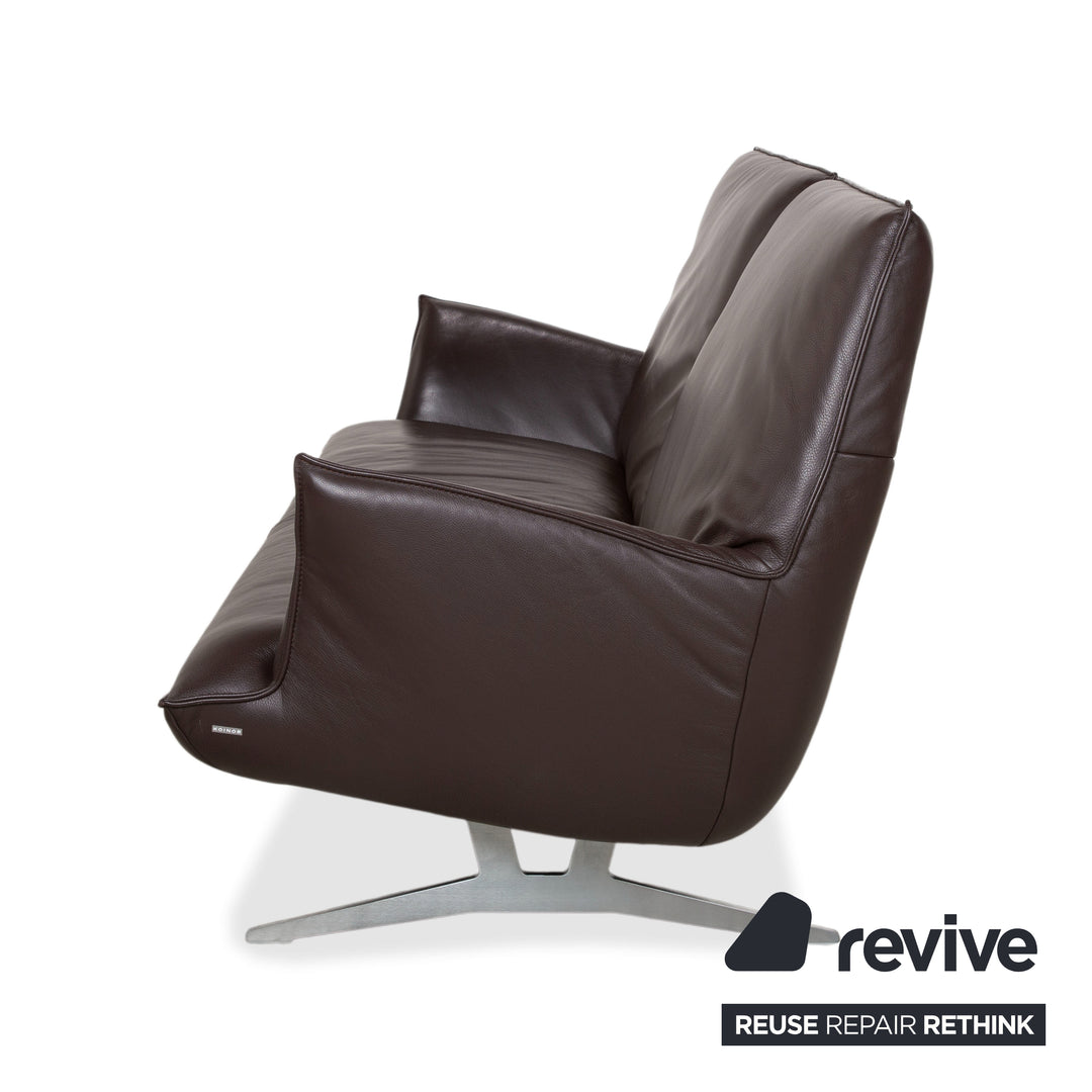 Koinor Fenja Zweisitzer Leder Sofa Braun Couch manuelle Funktion