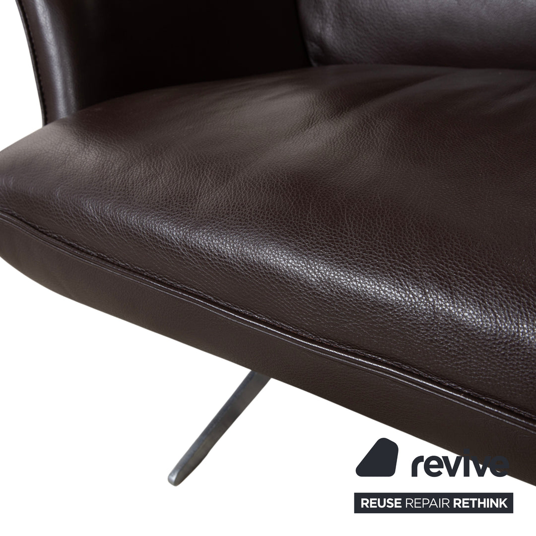 Koinor Fenja Zweisitzer Leder Sofa Braun Couch manuelle Funktion