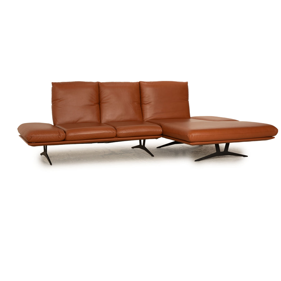 Koinor Francis Leather Corner Sofa Brown Cognac Sofa Couch manual function