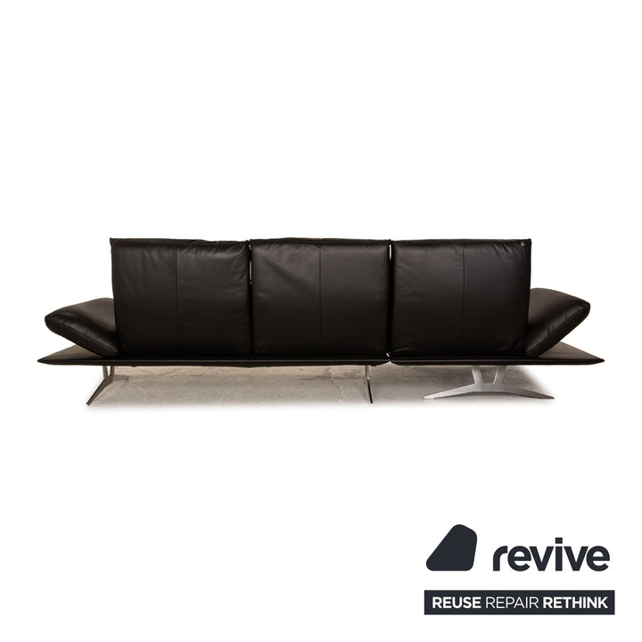 Koinor Francis Leder Ecksofa Schwarz Recamiere links manuelle Funktion Relaxfunktion