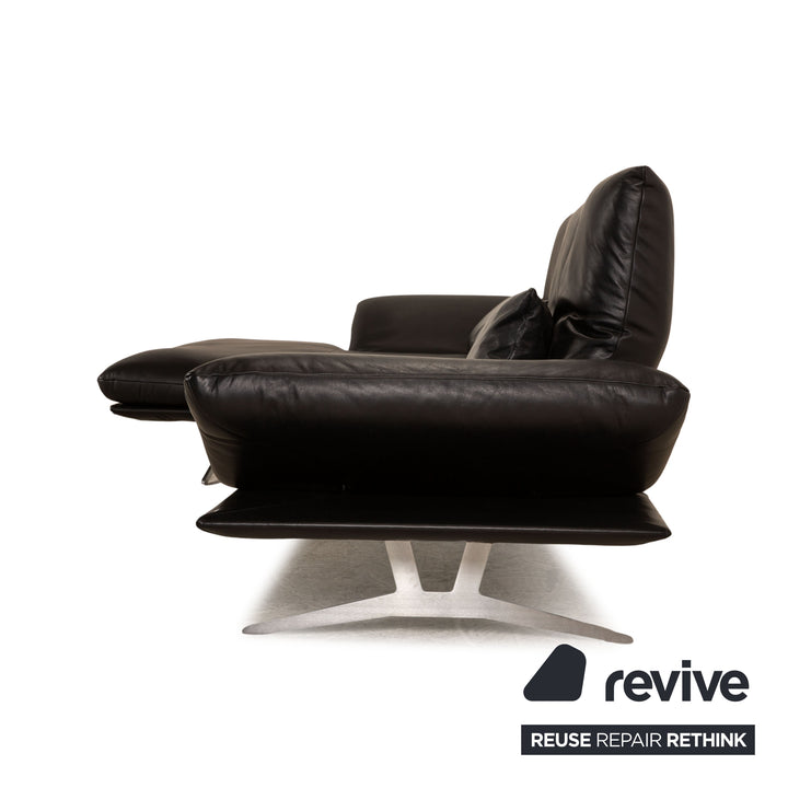 Koinor Francis Leder Ecksofa Schwarz Recamiere links manuelle Funktion Relaxfunktion