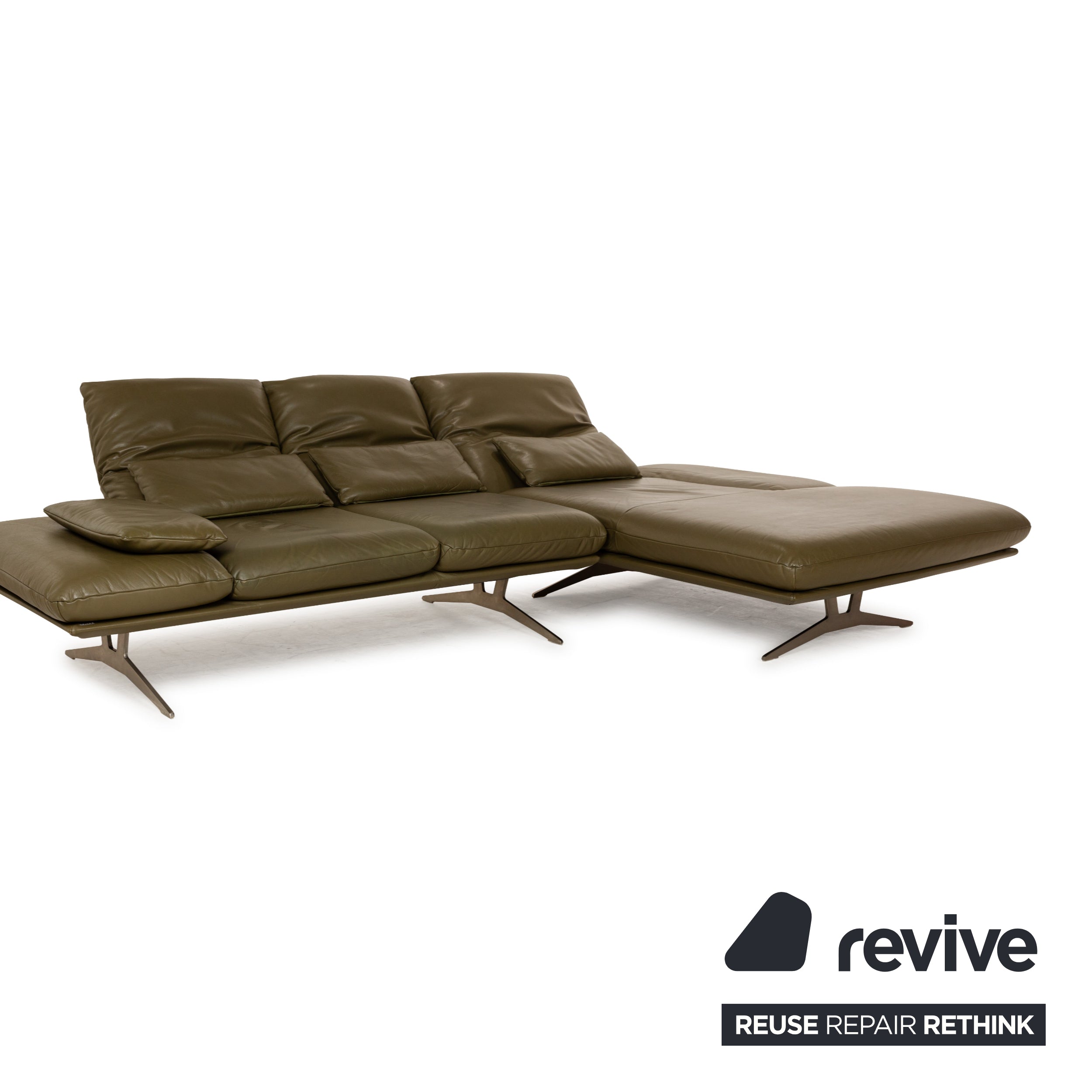 Koinor Francis Leather Sofa Set Green Olive Manual Function Corner Sofa Two Seater Sofa Couch