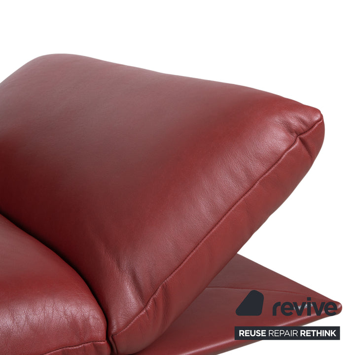 Koinor Francis Leather Two-Seater Red Manual Function Sofa Couch