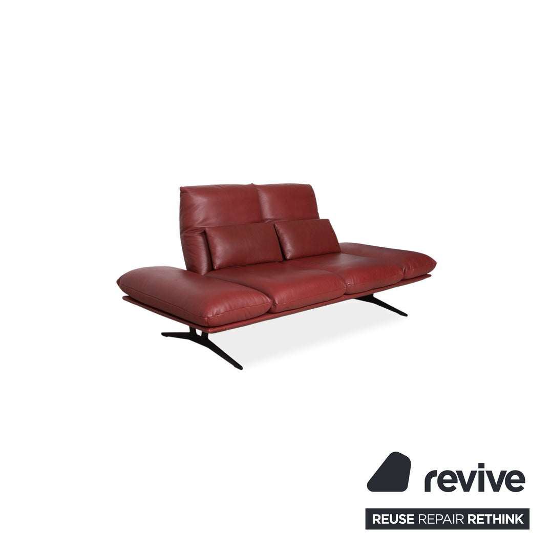 Koinor Francis Leather Two-Seater Red Manual Function Sofa Couch