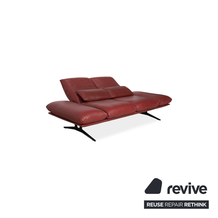 Koinor Francis Leather Two-Seater Red Manual Function Sofa Couch