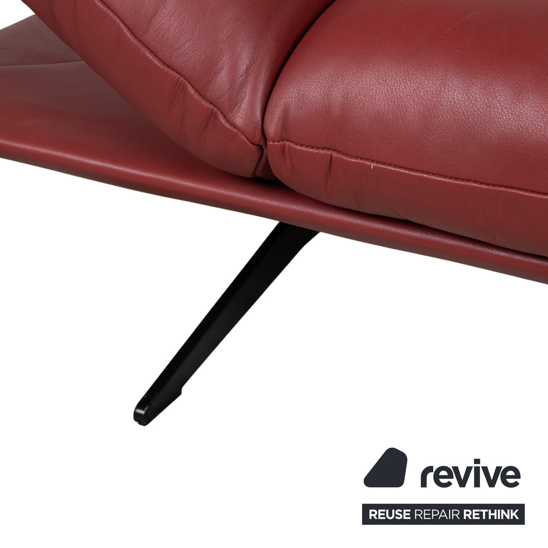 Koinor Francis Leather Two-Seater Red Manual Function Sofa Couch