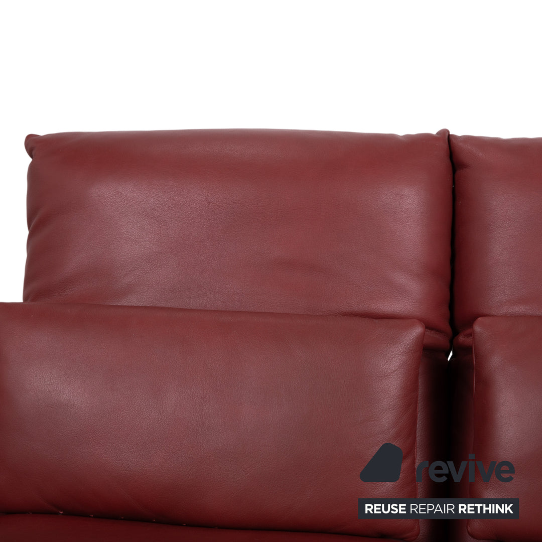 Koinor Francis Leather Two-Seater Red Manual Function Sofa Couch