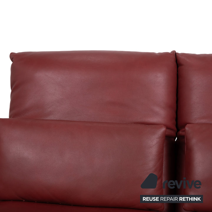 Koinor Francis Leather Two-Seater Red Manual Function Sofa Couch