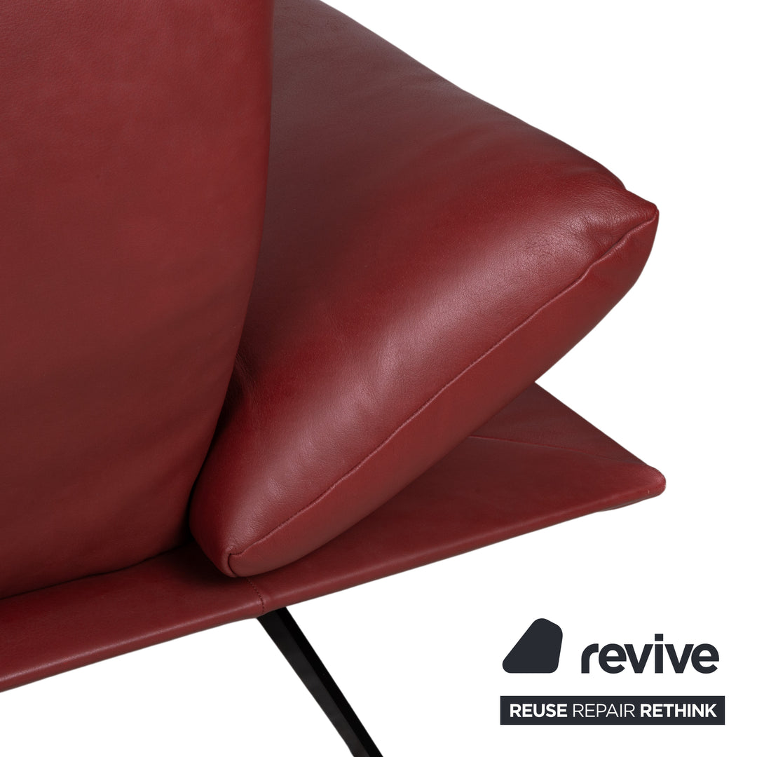 Koinor Francis Leather Two-Seater Red Manual Function Sofa Couch