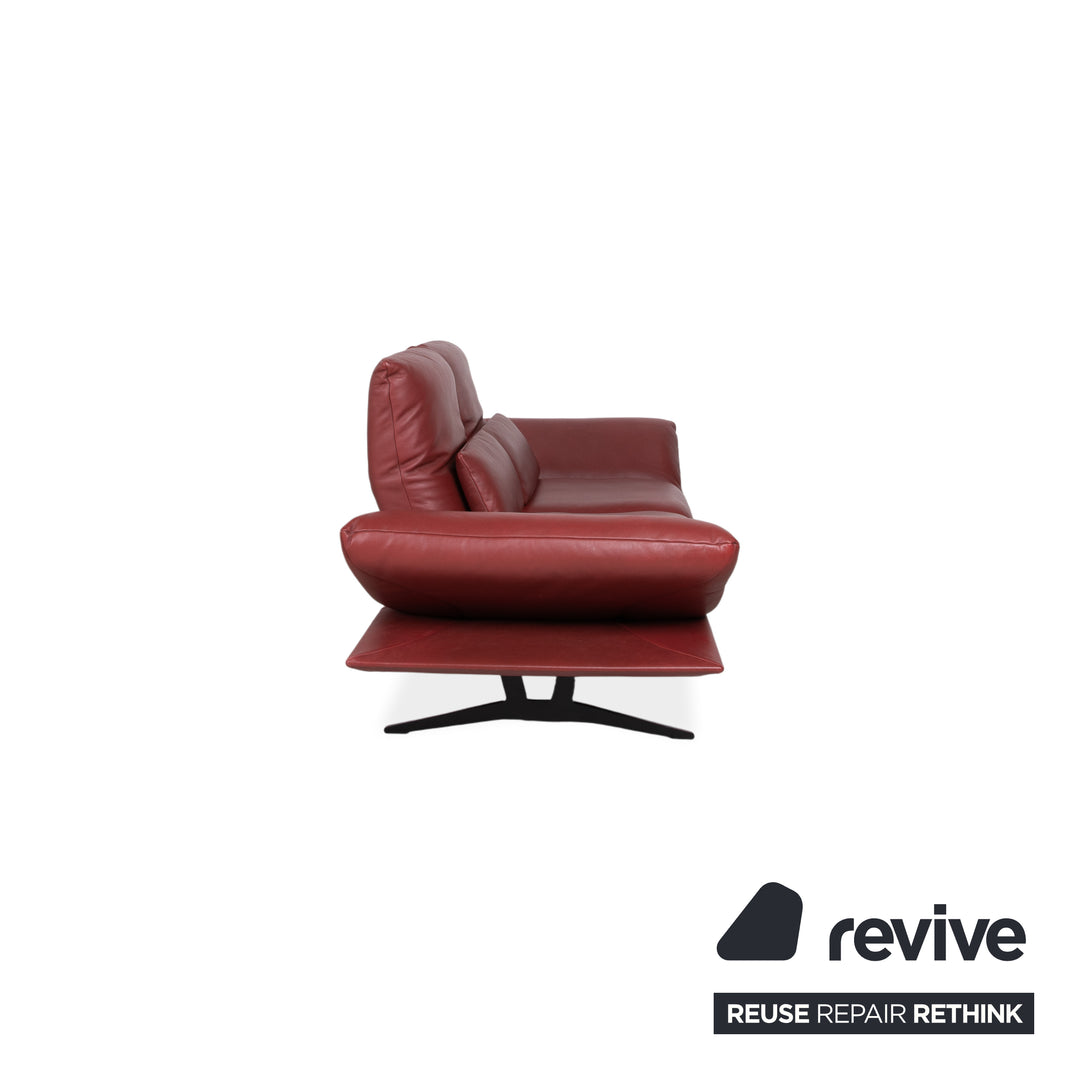 Koinor Francis Leather Two-Seater Red Manual Function Sofa Couch