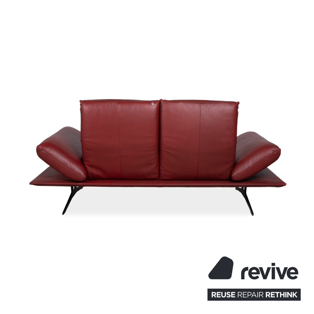 Koinor Francis Leather Two-Seater Red Manual Function Sofa Couch