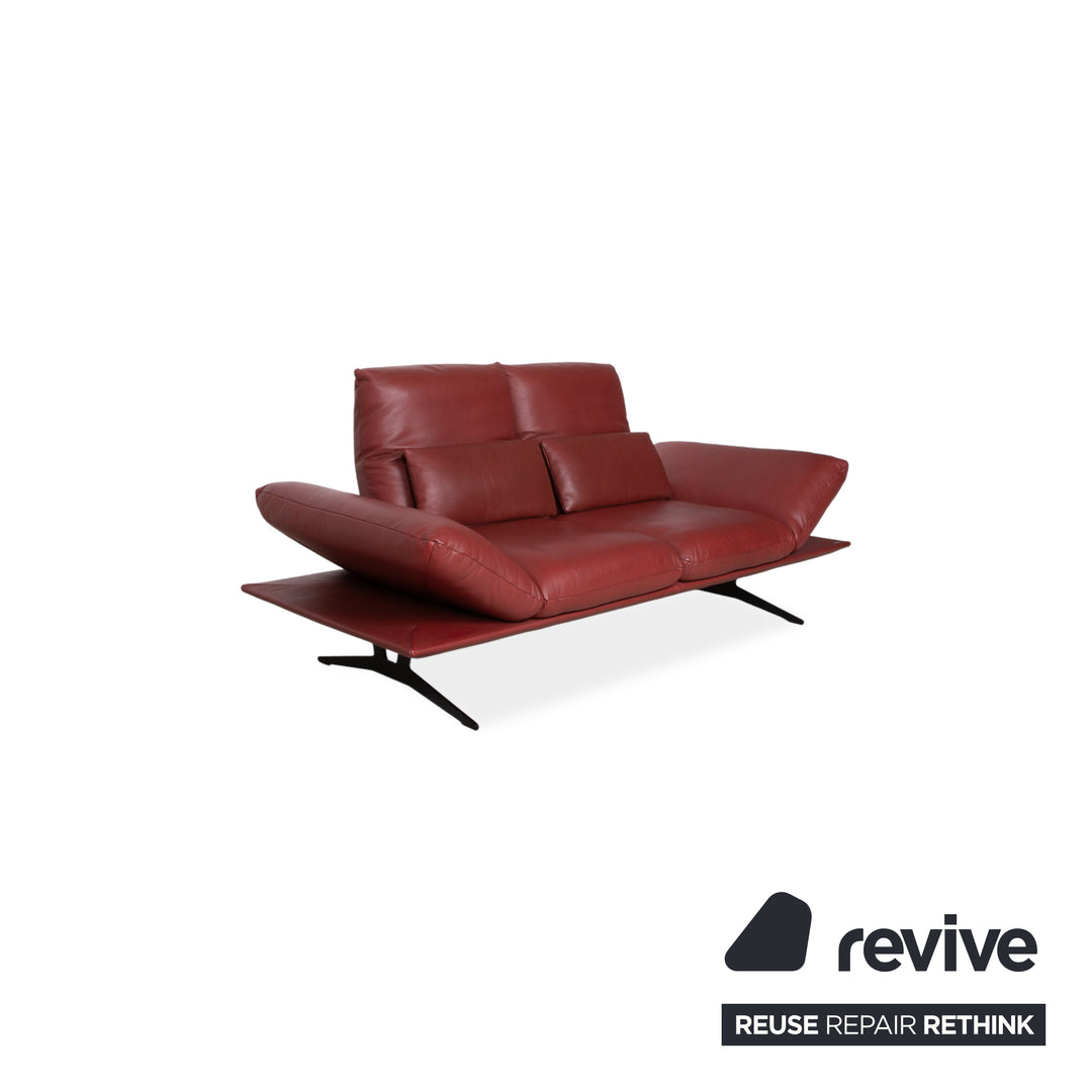 Koinor Francis Leather Two-Seater Red Manual Function Sofa Couch