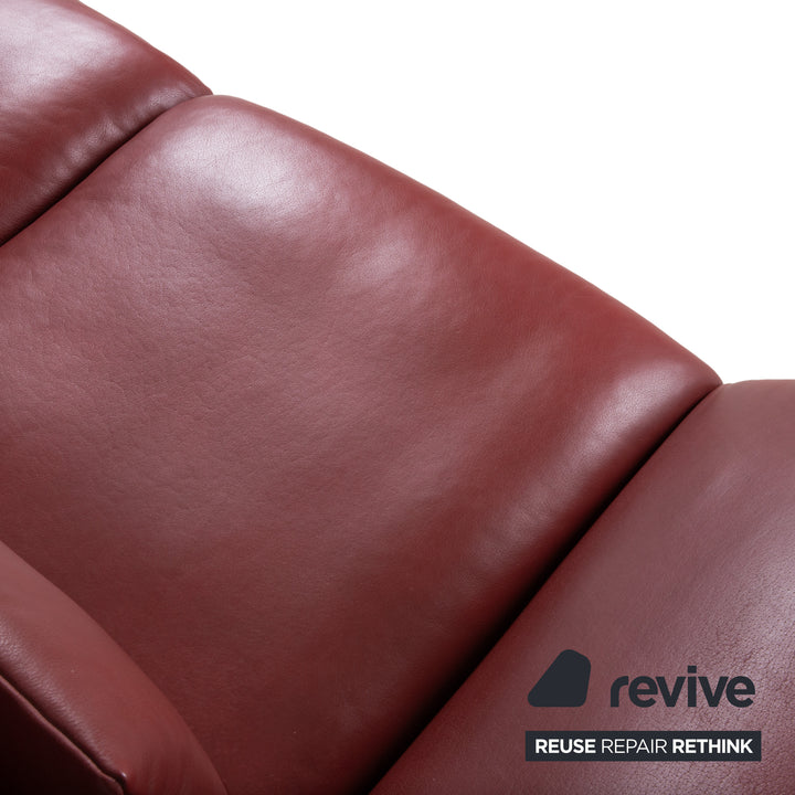Koinor Francis Leather Two-Seater Red Manual Function Sofa Couch