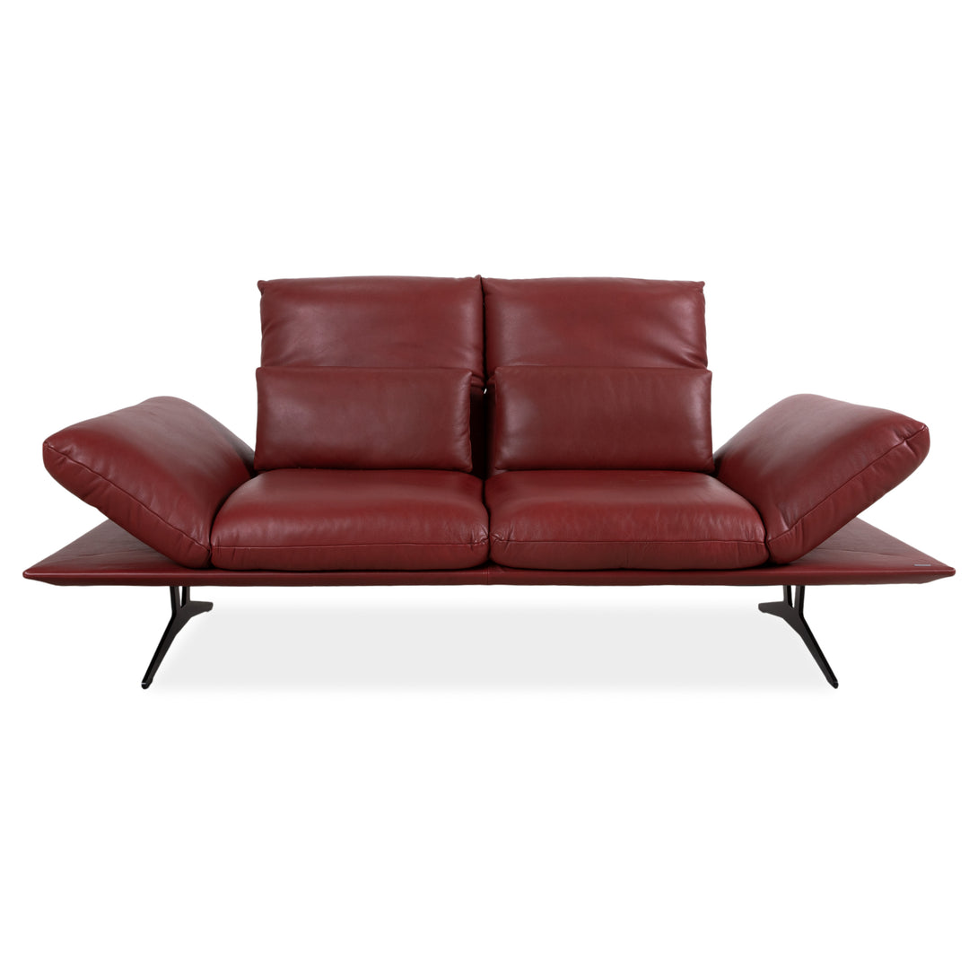 Koinor Francis Leather Two-Seater Red Manual Function Sofa Couch