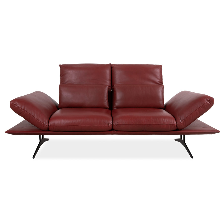 Koinor Francis Leather Two-Seater Red Manual Function Sofa Couch