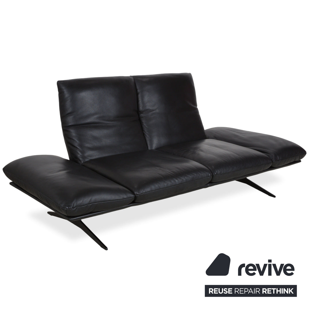 Koinor Francis Leather Two-Seater Black Manual Function Sofa