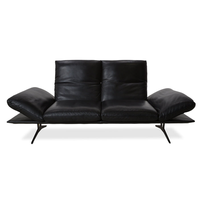 Koinor Francis Leather Two-Seater Black Manual Function Sofa