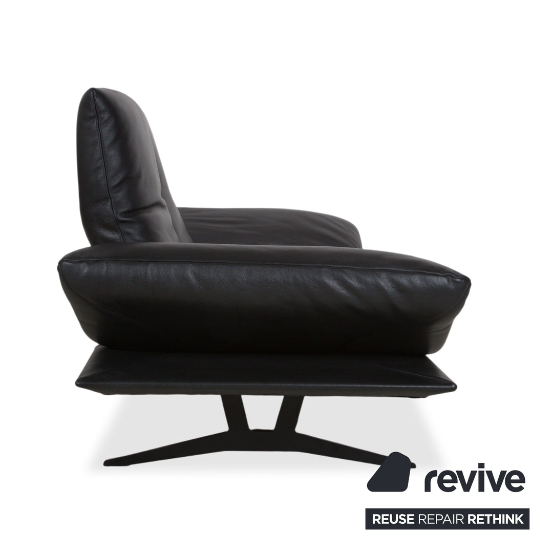 Koinor Francis Leder Zweisitzer Schwarz manuelle Funktion Sofa Couch