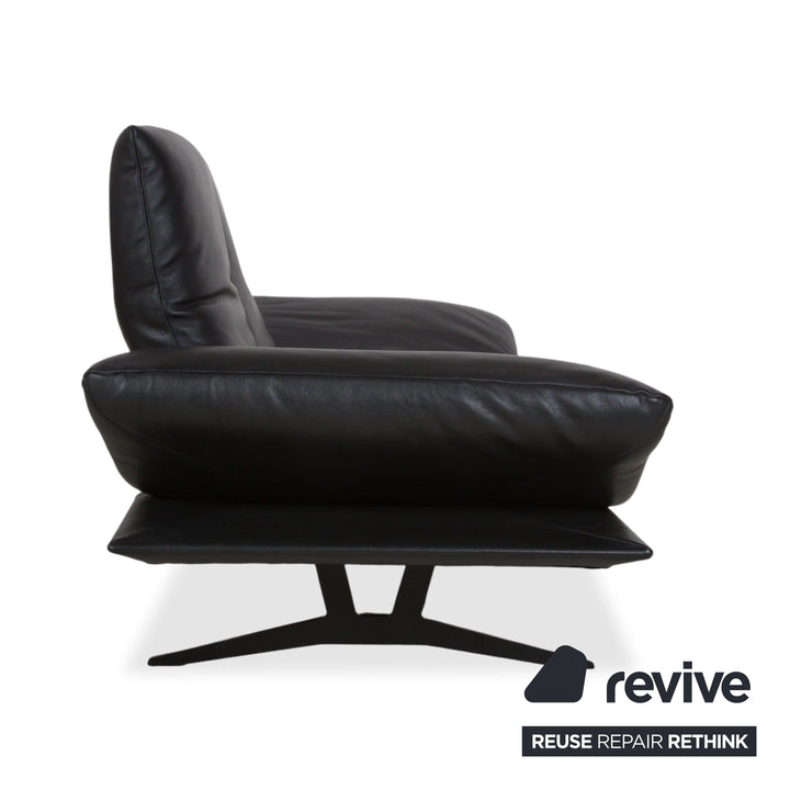 Koinor Francis Leder Zweisitzer Schwarz manuelle Funktion Sofa Couch