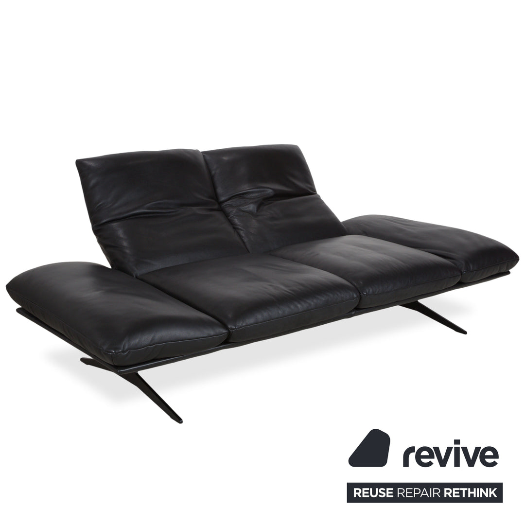 Koinor Francis Leather Two-Seater Black Manual Function Sofa