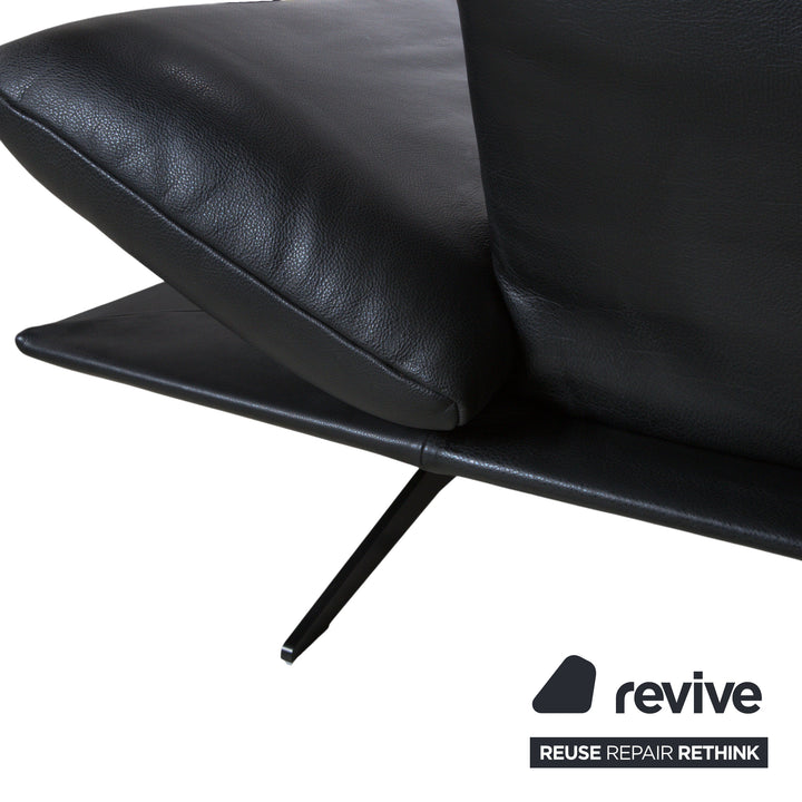 Koinor Francis Leather Two-Seater Black Manual Function Sofa