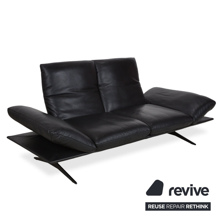 Koinor Francis Leder Zweisitzer Schwarz manuelle Funktion Sofa Couch
