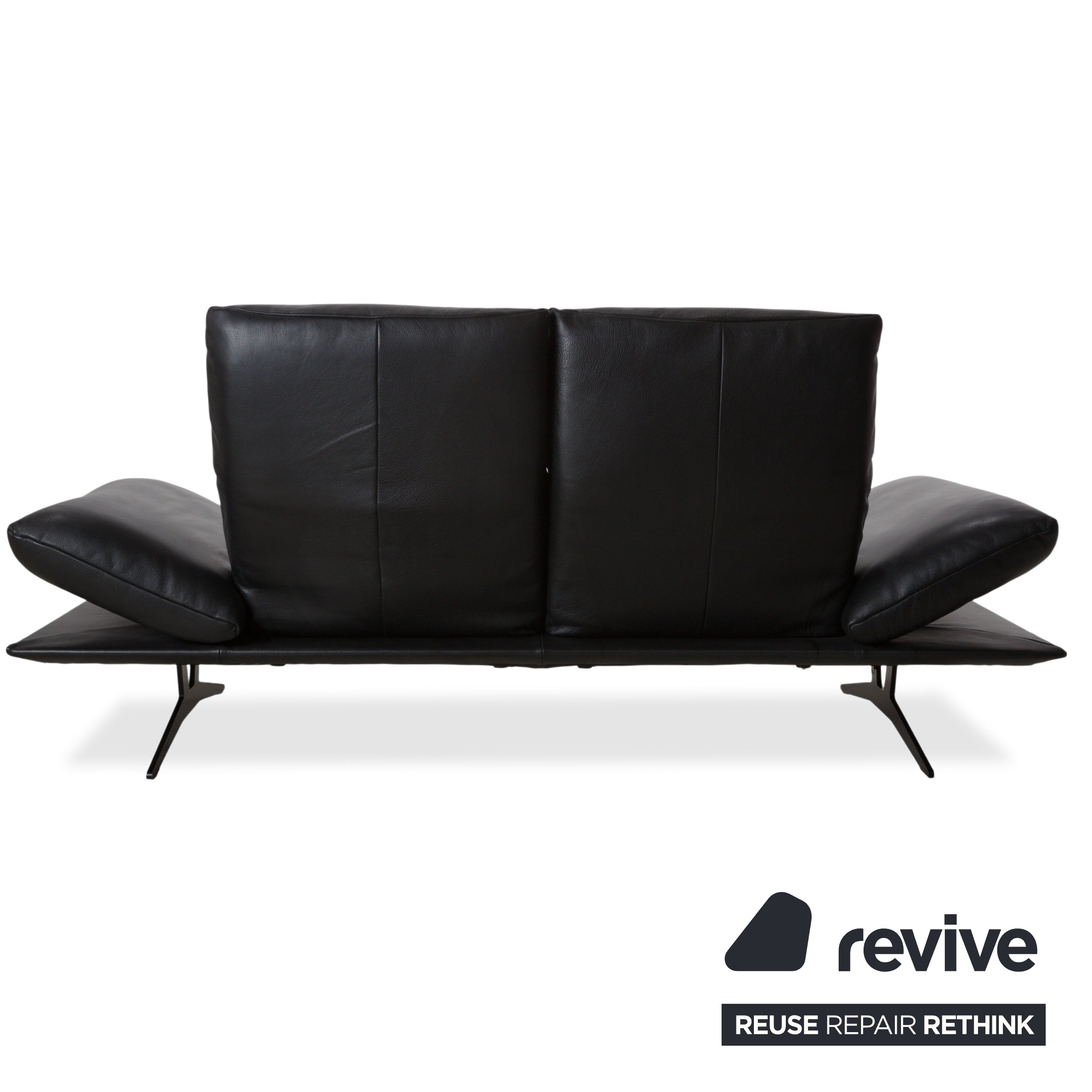Koinor Francis Leather Two-Seater Black Manual Function Sofa
