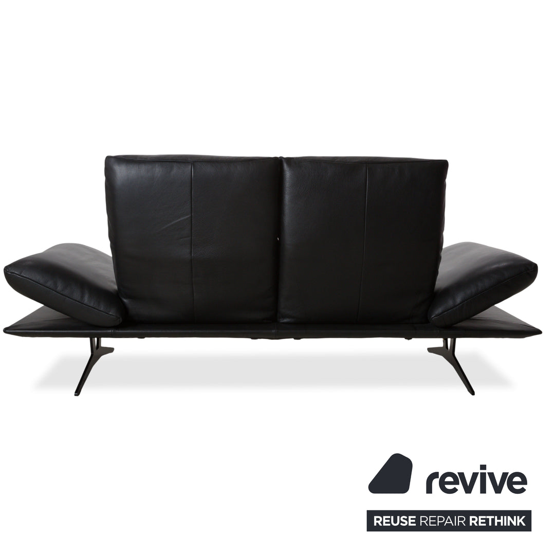 Koinor Francis Leder Zweisitzer Schwarz manuelle Funktion Sofa Couch
