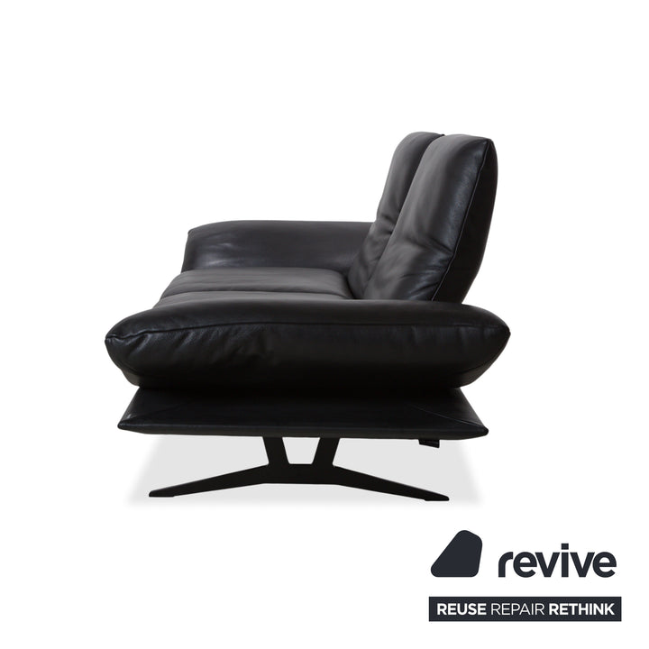 Koinor Francis Leder Zweisitzer Schwarz manuelle Funktion Sofa Couch