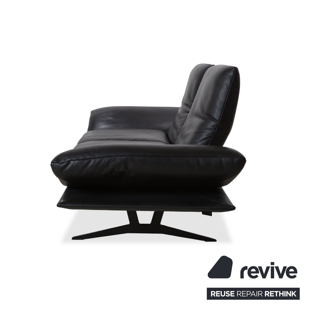 Koinor Francis Leather Two-Seater Black Manual Function Sofa