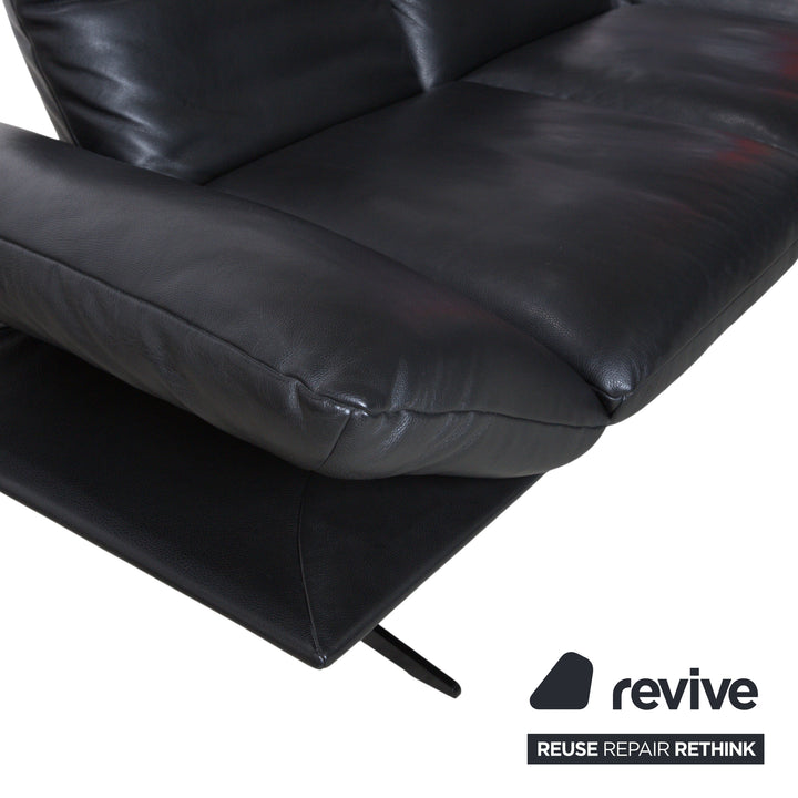 Koinor Francis Leather Two-Seater Black Manual Function Sofa