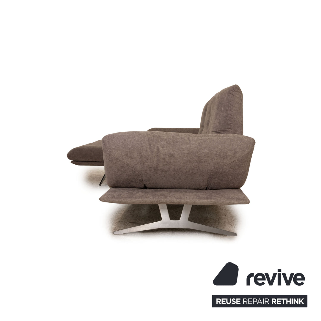 Koinor Francis Stoff Ecksofa Grau Sofa Couch manuelle Funktion Recamiere links