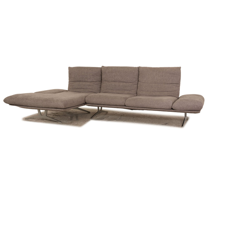 Koinor Francis Stoff Ecksofa Grau Sofa Couch manuelle Funktion Recamiere links