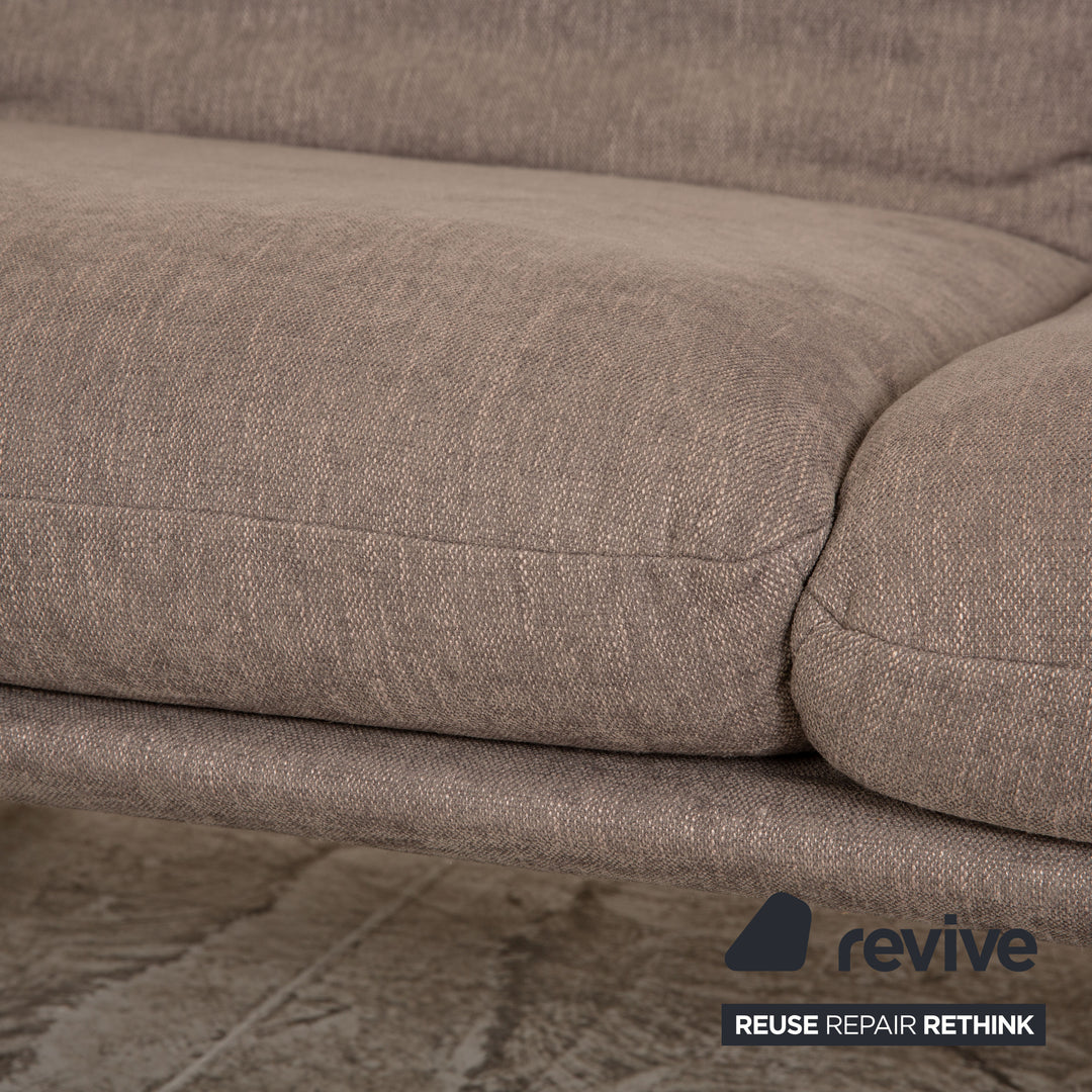 Koinor Francis Stoff Ecksofa Grau Sofa Couch manuelle Funktion Recamiere links