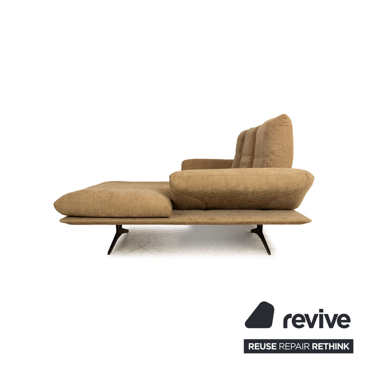 Koinor Francis Stoff Ecksofa Recamiere Rechts Olivgrün Khaki manuelle Funktion Grau Sofa Couch