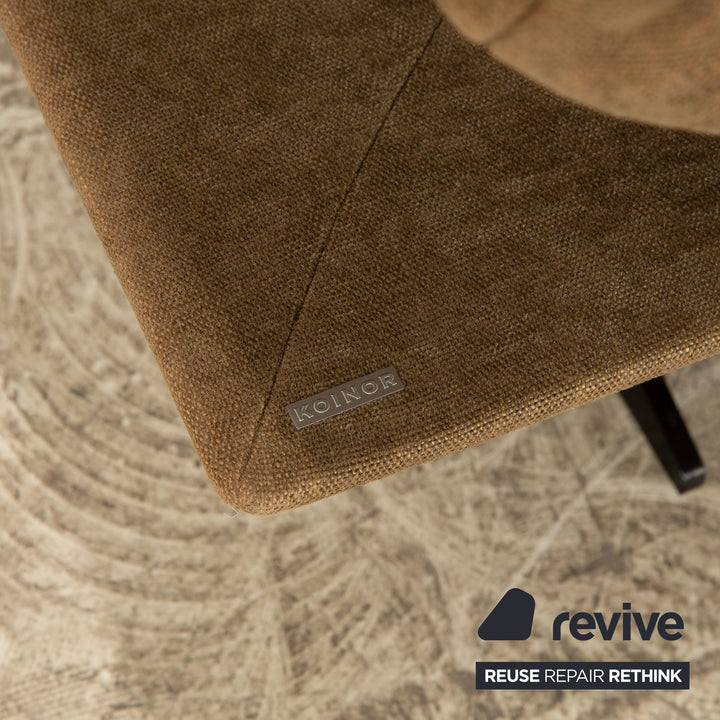 Koinor Francis Stoff Ecksofa Recamiere Rechts Olivgrün Khaki manuelle Funktion Grau Sofa Couch