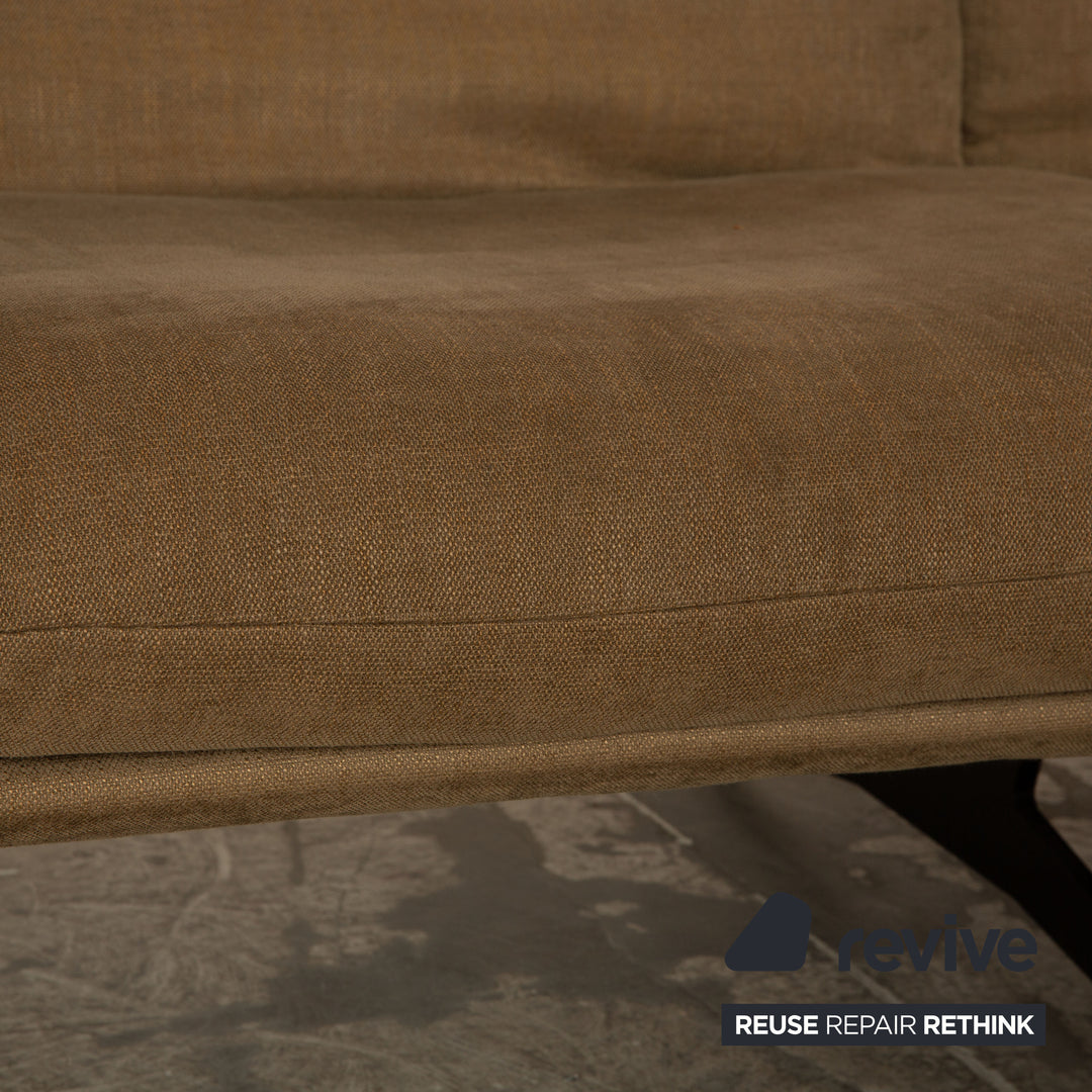 Koinor Francis Stoff Ecksofa Recamiere Rechts Olivgrün Khaki manuelle Funktion Grau Sofa Couch