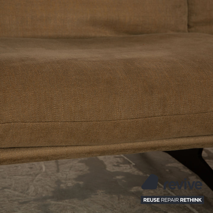 Koinor Francis Stoff Ecksofa Recamiere Rechts Olivgrün Khaki manuelle Funktion Grau Sofa Couch