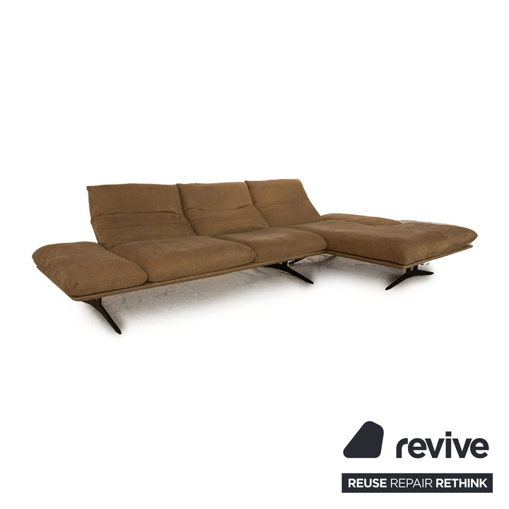 Koinor Francis Stoff Ecksofa Recamiere Rechts Olivgrün Khaki manuelle Funktion Grau Sofa Couch