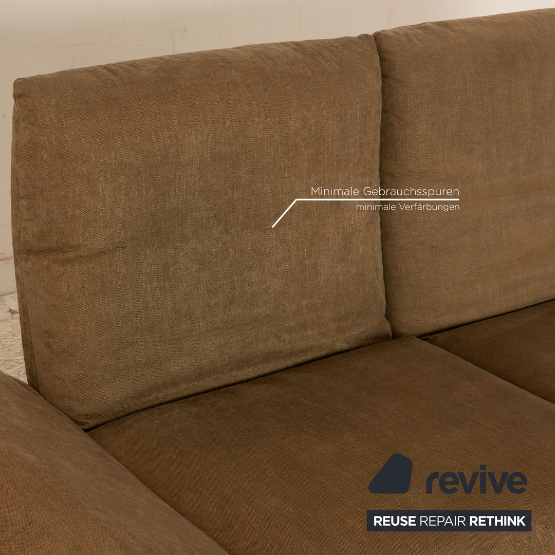 Koinor Francis Stoff Ecksofa Recamiere Rechts Olivgrün Khaki manuelle Funktion Grau Sofa Couch