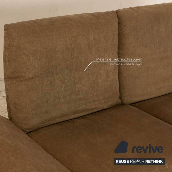 Koinor Francis Stoff Ecksofa Recamiere Rechts Olivgrün Khaki manuelle Funktion Grau Sofa Couch
