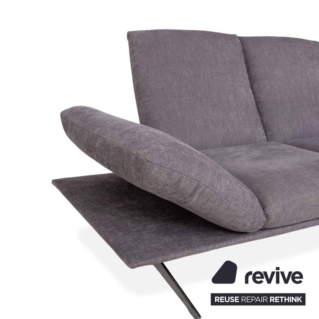 Koinor Francis fabric two-seater grey manual function sofa couch